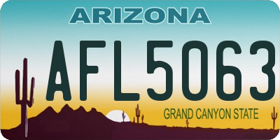 AZ license plate AFL5063
