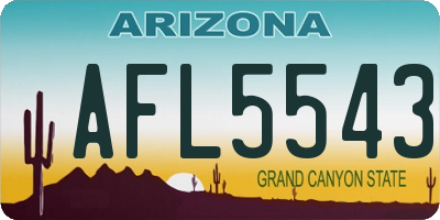 AZ license plate AFL5543