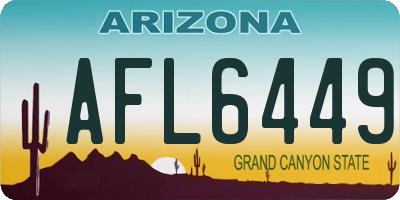 AZ license plate AFL6449