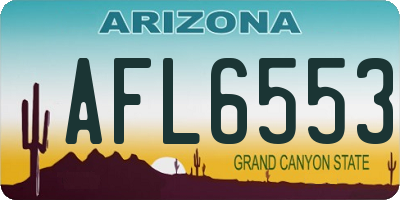 AZ license plate AFL6553