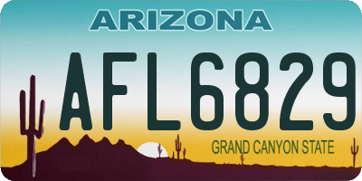 AZ license plate AFL6829