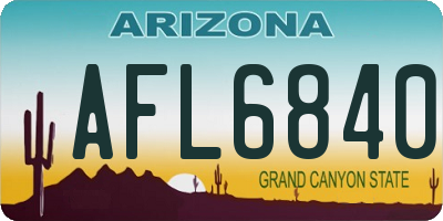 AZ license plate AFL6840