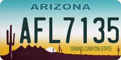AZ license plate AFL7135