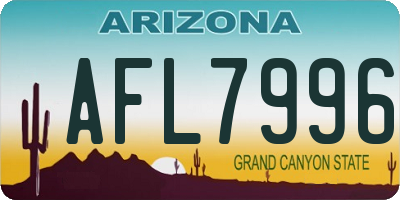 AZ license plate AFL7996