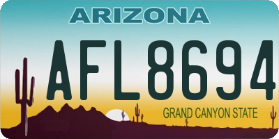 AZ license plate AFL8694