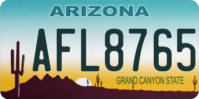 AZ license plate AFL8765
