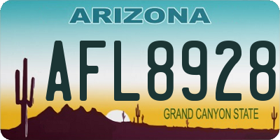 AZ license plate AFL8928