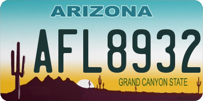 AZ license plate AFL8932