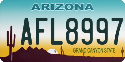 AZ license plate AFL8997