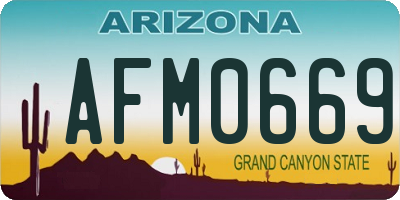 AZ license plate AFM0669
