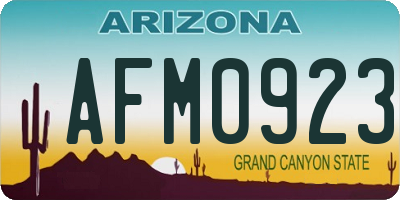 AZ license plate AFM0923