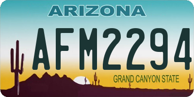 AZ license plate AFM2294