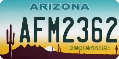 AZ license plate AFM2362