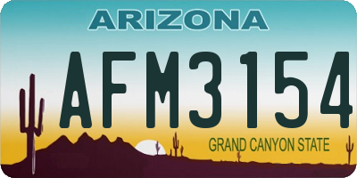AZ license plate AFM3154