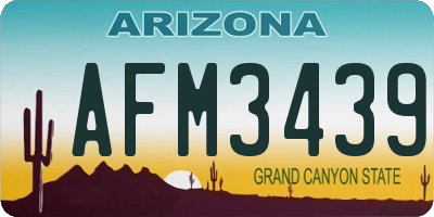 AZ license plate AFM3439