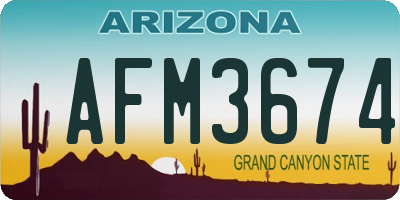 AZ license plate AFM3674