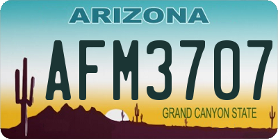 AZ license plate AFM3707