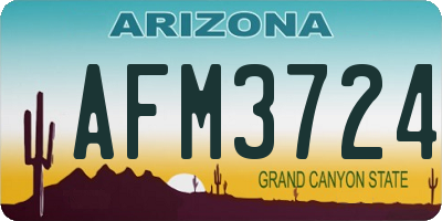 AZ license plate AFM3724