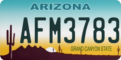 AZ license plate AFM3783