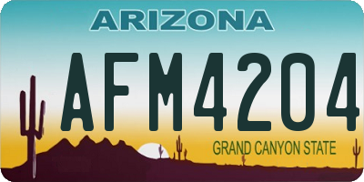 AZ license plate AFM4204