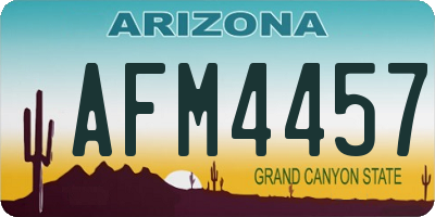 AZ license plate AFM4457