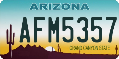 AZ license plate AFM5357
