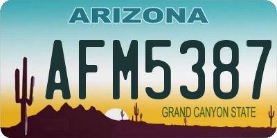 AZ license plate AFM5387