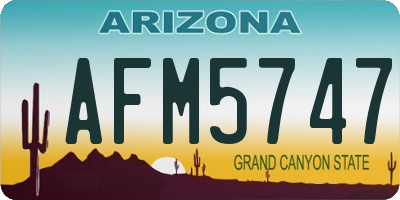 AZ license plate AFM5747