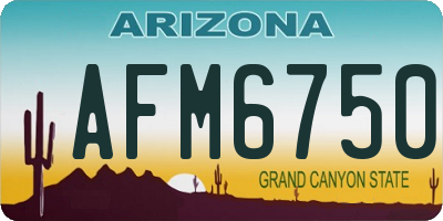 AZ license plate AFM6750