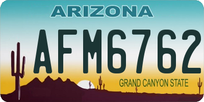 AZ license plate AFM6762