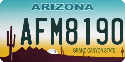 AZ license plate AFM8190