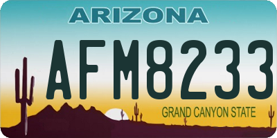 AZ license plate AFM8233