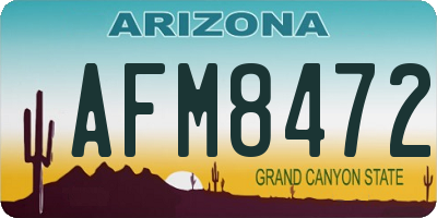 AZ license plate AFM8472