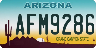 AZ license plate AFM9286