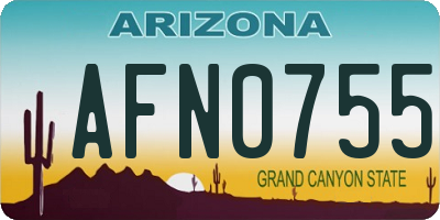AZ license plate AFN0755