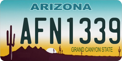 AZ license plate AFN1339