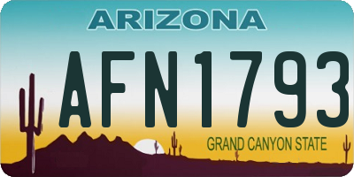 AZ license plate AFN1793