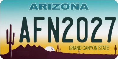 AZ license plate AFN2027