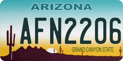 AZ license plate AFN2206