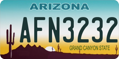 AZ license plate AFN3232