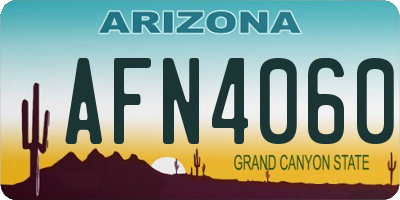 AZ license plate AFN4060
