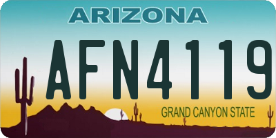 AZ license plate AFN4119