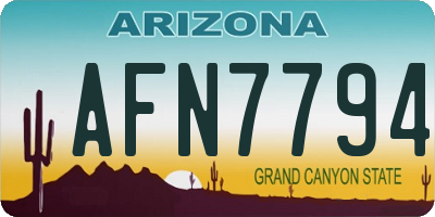 AZ license plate AFN7794