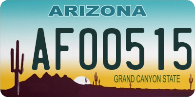 AZ license plate AFO0515