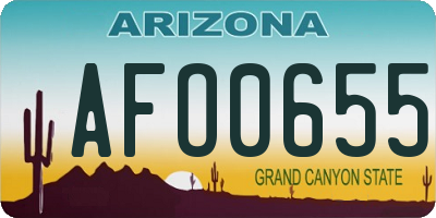 AZ license plate AFO0655
