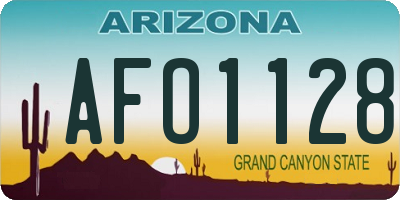 AZ license plate AFO1128