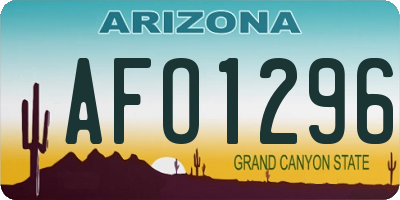 AZ license plate AFO1296