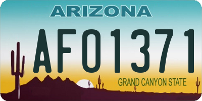 AZ license plate AFO1371