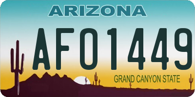AZ license plate AFO1449