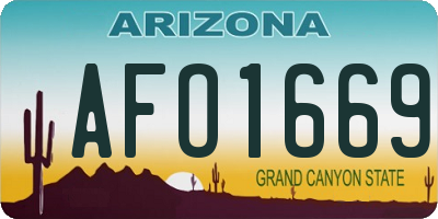 AZ license plate AFO1669